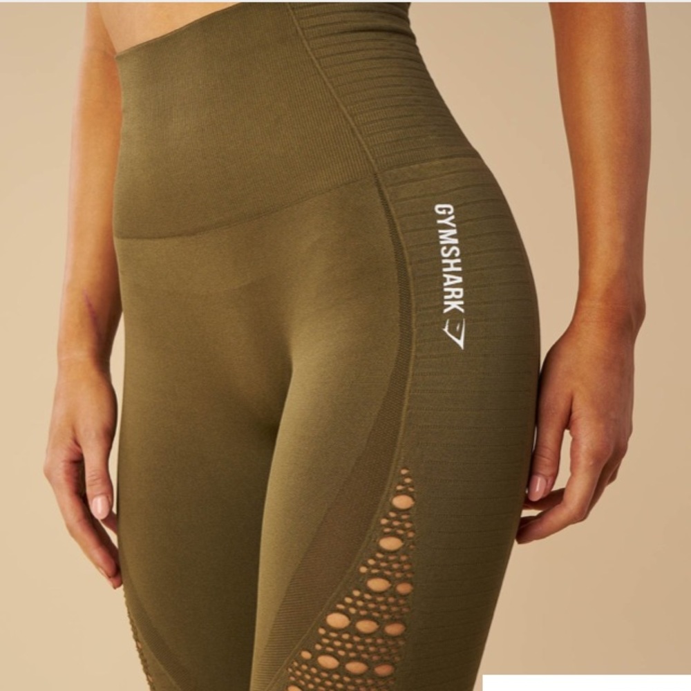 NWT - gymshark high waist seamless energy khaki